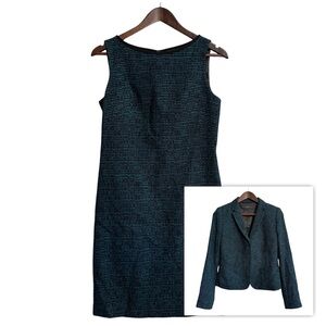 Tahari Black and Blue Blazer and Dress Set